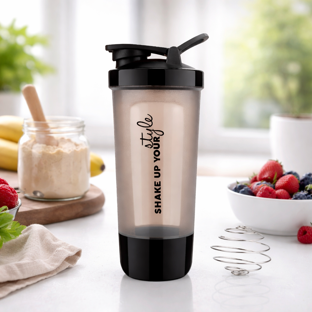 Protein Shaker & Water Bottle for gym or Cycling with Extra Compartment For Men and Women 600 ml