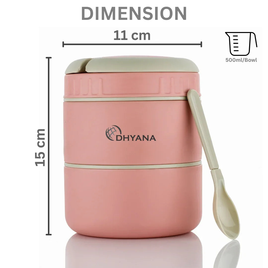 Buy 1 Get 1 Free DOST 2 Layer SS Lunch Box | Leakproof Tiffin for Office, Kids & Travel