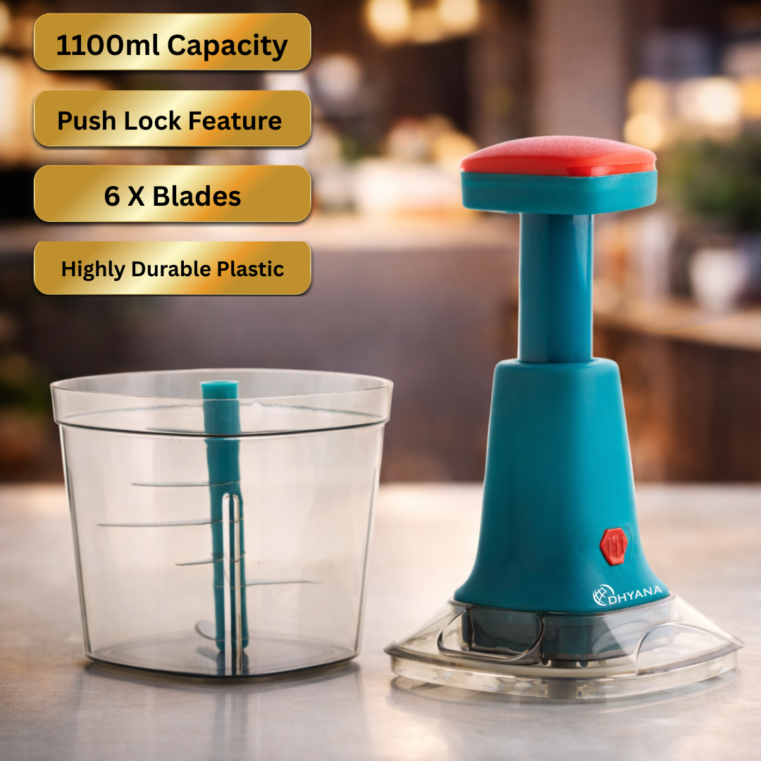 Smart Multipurpose Push Chopper 1100ml / 6 Blades / Vegetable & Onion Cutter