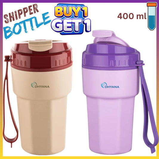 Buy 1 Get 1 Offer Premium Sipper Bottle 400ml | Leak-Proof Flip Cap | Stylish Dual Color Sipper Water Bottle for Office, Gym & Travel