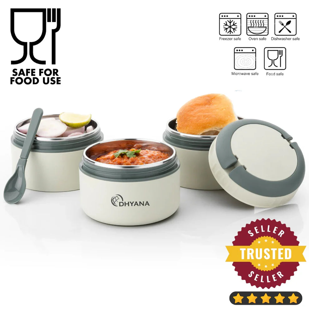 DOST 3 Layer SS Lunch Box | 550ml x 3 Airtight Tiffin | Premium Lunch ...