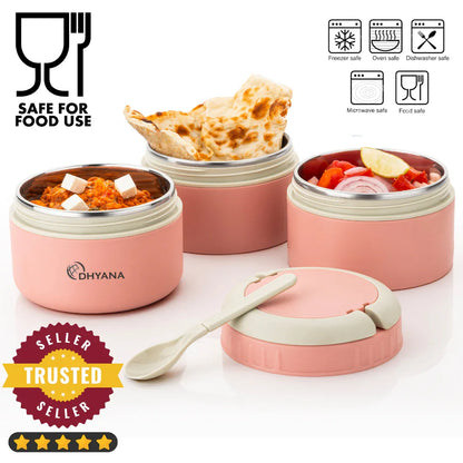 DOST 3 Layer SS Lunch Box | 550ml x 3 Airtight Tiffin | Premium Lunch Box for Office, Kids & Travel