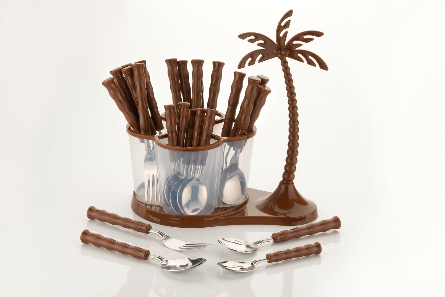 Antique Designer Cutlery Set for Dining Table 24 Pcs Spoon Set With Stand