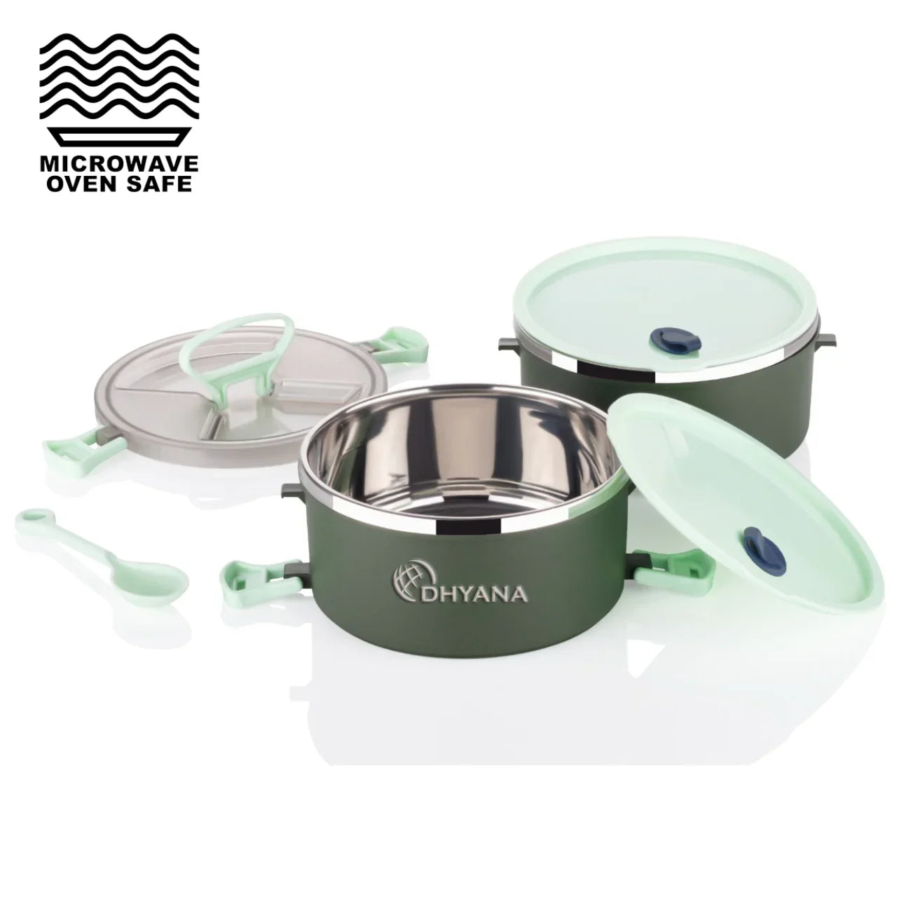 Big BIte 2 Layer SS Lunch Box | 300ml x 2 Airtight Tiffin | Premium Double Decker Office & Kids Lunchbox