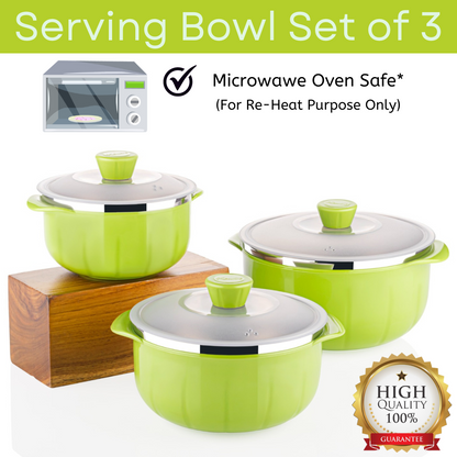 Signature Serving Bowl Microwave Safe Bowl Pack of 3, 1000ml, 1400ml, 2200ml