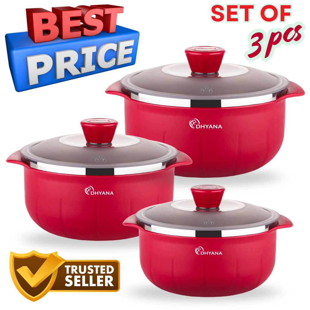 Signature Serving Bowl Microwave Safe Bowl Pack of 3, 1000ml, 1400ml, 2200ml
