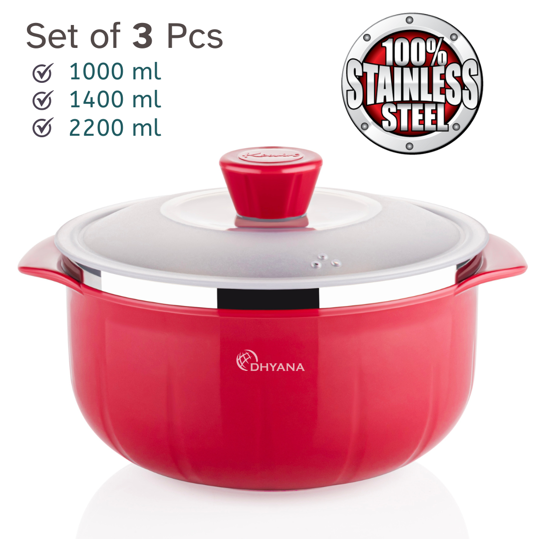 Signature Serving Bowl Microwave Safe Bowl Pack of 3, 1000ml, 1400ml, 2200ml