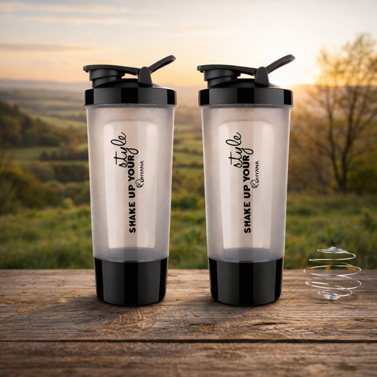 Buy 1 Get 1 Free Protein Shaker & Water Bottle for gym or Cycling with Extra Compartment For Men and Women 600 ml