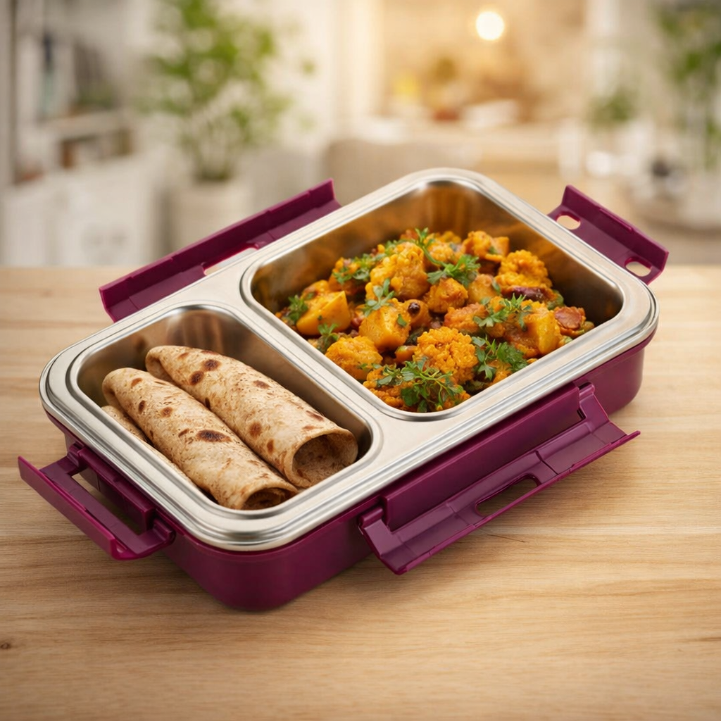 Super lunchbox | 2 Section Stainless Steel Inner | Insulated & Food Grade | Free Lock Set | Back to School lunchbox