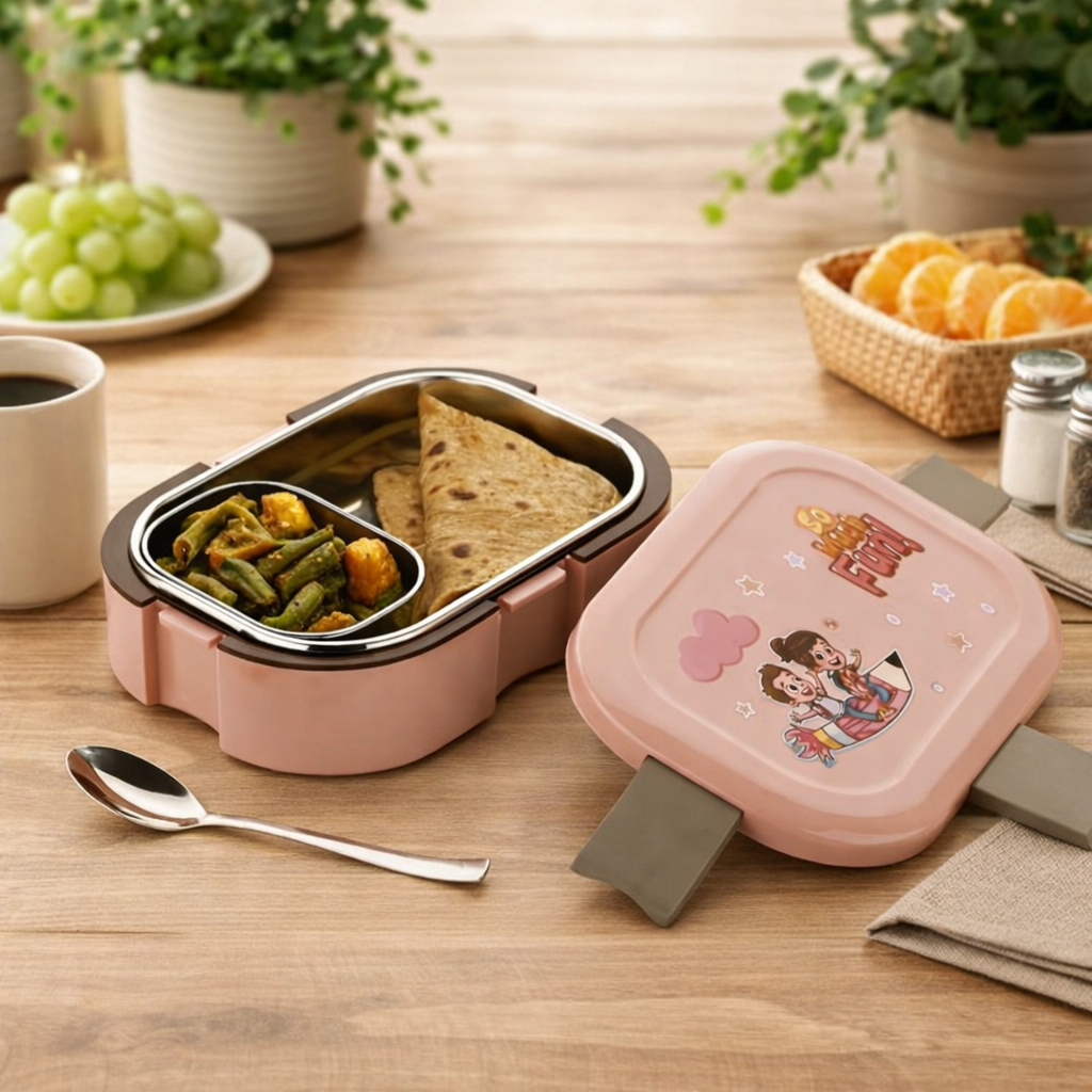 Scooby Lunchbox with Stainless Steel Inner | Insulated Lunch Box with Spoon & Extra Container