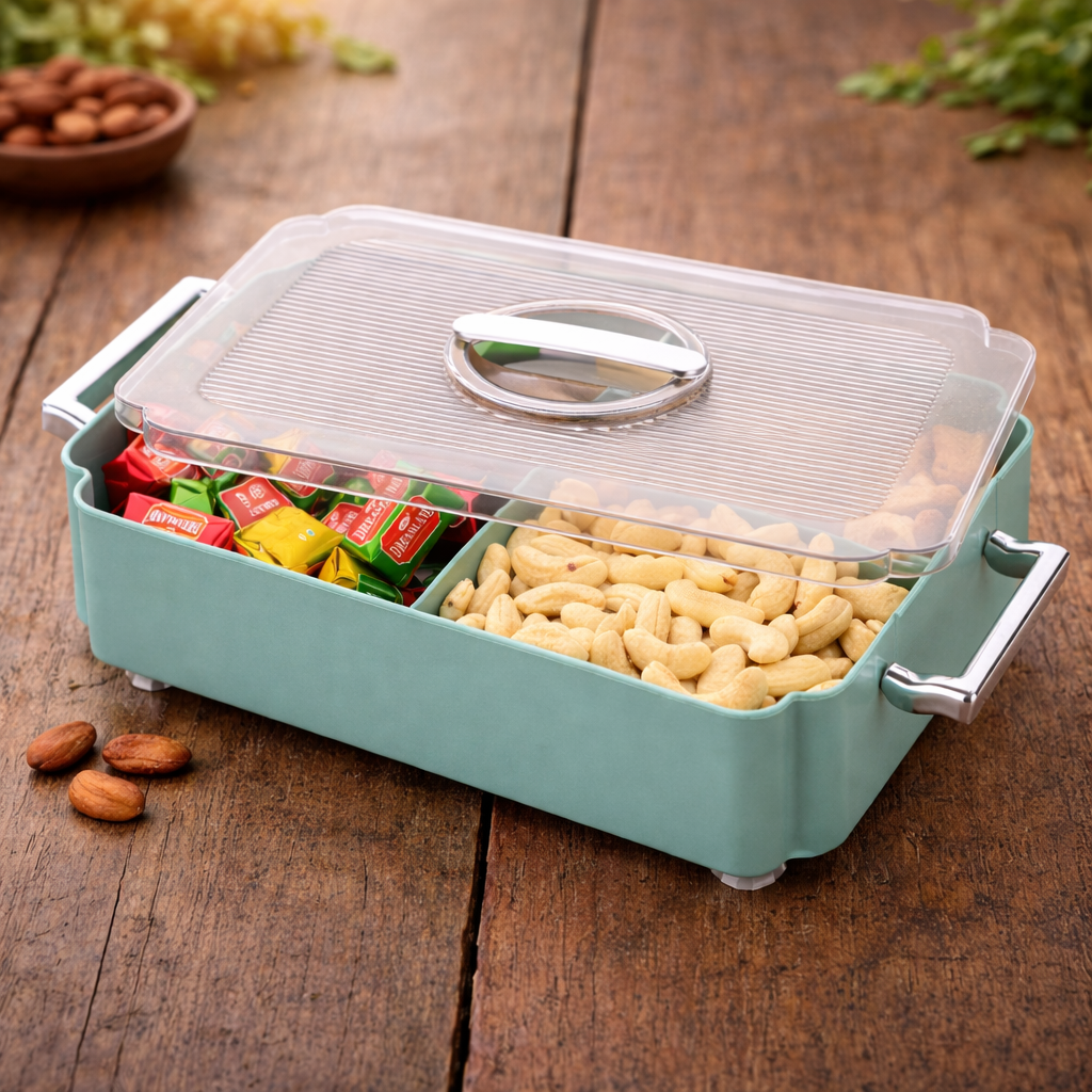 Festiva Multipurpose 4 Compartment Dryfruit Set / Candy, Sweet, Chocolate, Premium Dry Fruit Box & Gift Box