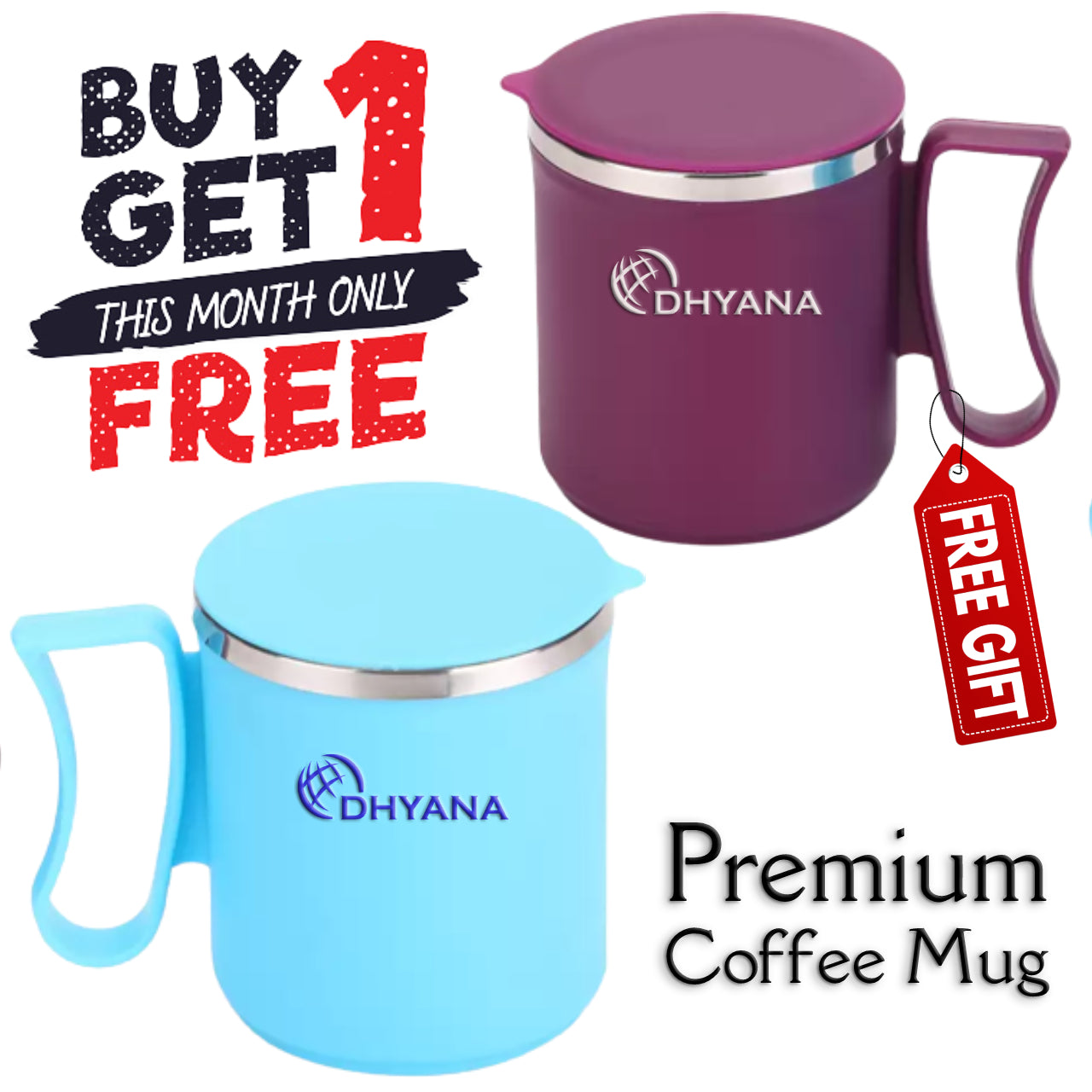 Buy 1 Get 1 Free CoffeeMug, Unbreakable Double Wall Hot and Cool StainlessSteel Mug 300ml