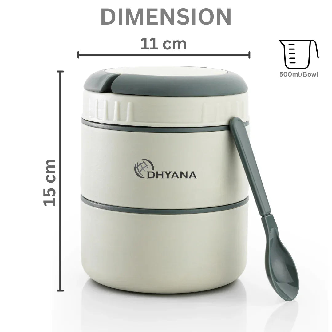 Buy 1 Get 1 Free DOST 2 Layer SS Lunch Box | Leakproof Tiffin for Office, Kids & Travel