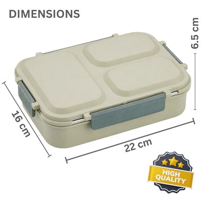 Dhyana Metro Lunchbox | Premium Steel 3 Compartment Tiffin Box | Leak Proof & Thermal Insulated