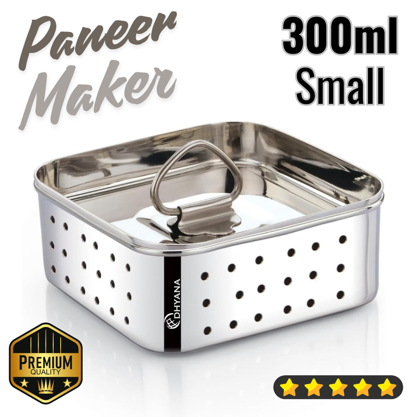 Paneer Maker 700ml Stainless Steel | Paneer Press Mould with Lid & Dri ...