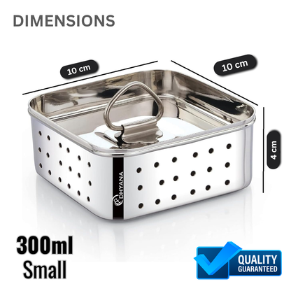 Paneer Maker 700ml Stainless Steel | Paneer Press Mould with Lid & Drip Plate|Tofu Press Mould Maker