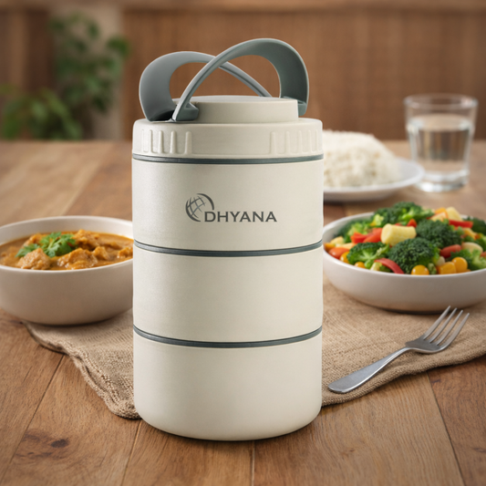 DOST 3 Layer SS Lunch Box | 550ml x 3 Airtight Tiffin | Premium Lunch Box for Office, Kids & Travel