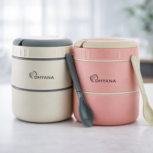 Buy 1 Get 1 Free DOST 2 Layer SS Lunch Box | Leakproof Tiffin for Office, Kids & Travel