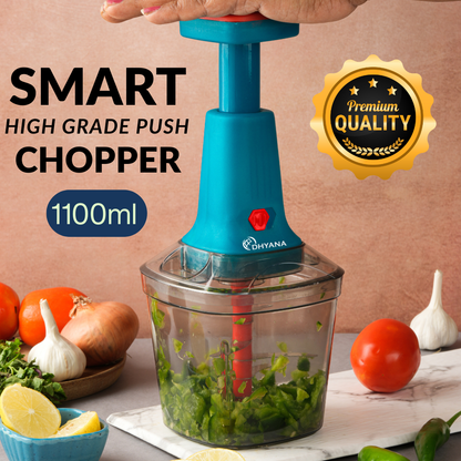 Smart Multipurpose Push Chopper 1100ml / 6 Blades / Vegetable & Onion Cutter