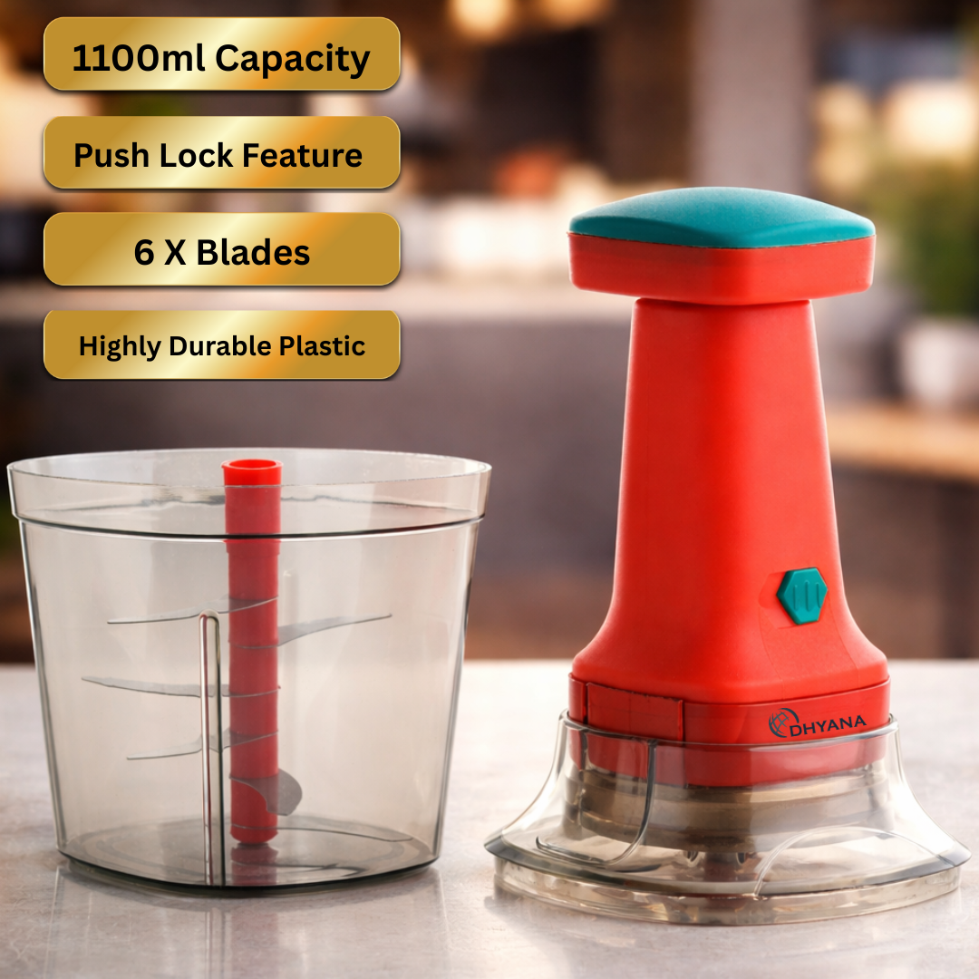 Smart Multipurpose Push Chopper 1100ml / 6 Blades / Vegetable & Onion Cutter