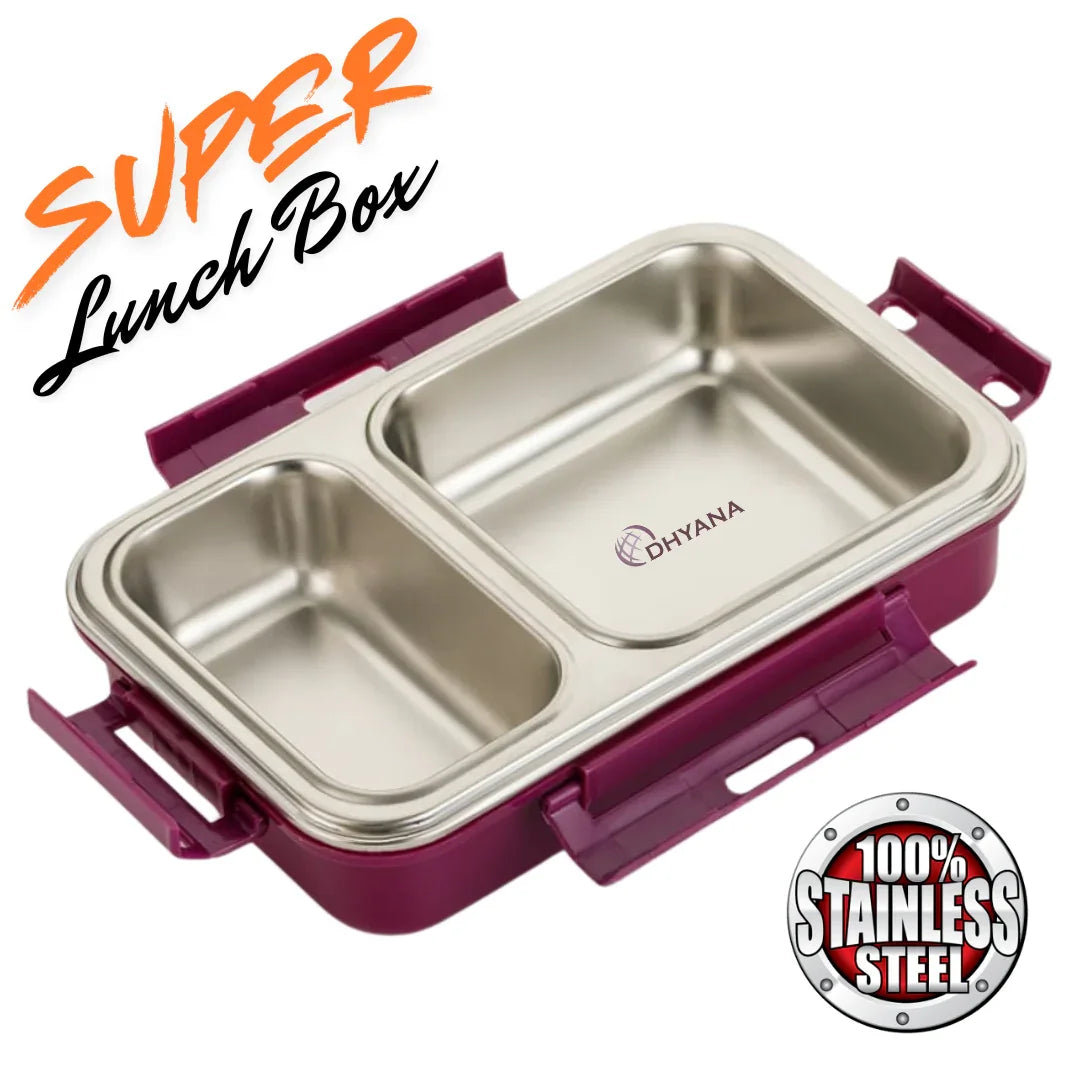 Super lunchbox | 2 Section Stainless Steel Inner | Insulated & Food Grade | Free Lock Set | Back to School lunchbox