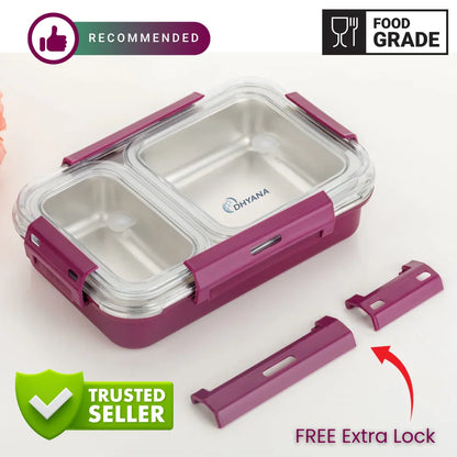 Super lunchbox | 2 Section Stainless Steel Inner | Insulated & Food Grade | Free Lock Set | Back to School lunchbox