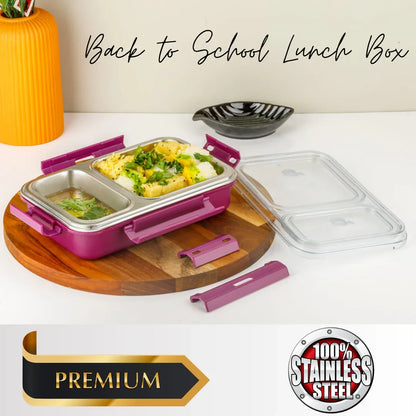 Super lunchbox | 2 Section Stainless Steel Inner | Insulated & Food Grade | Free Lock Set | Back to School lunchbox
