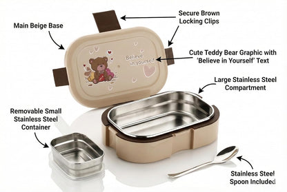 Scooby Lunchbox with Stainless Steel Inner | Insulated Lunch Box with Spoon & Extra Container