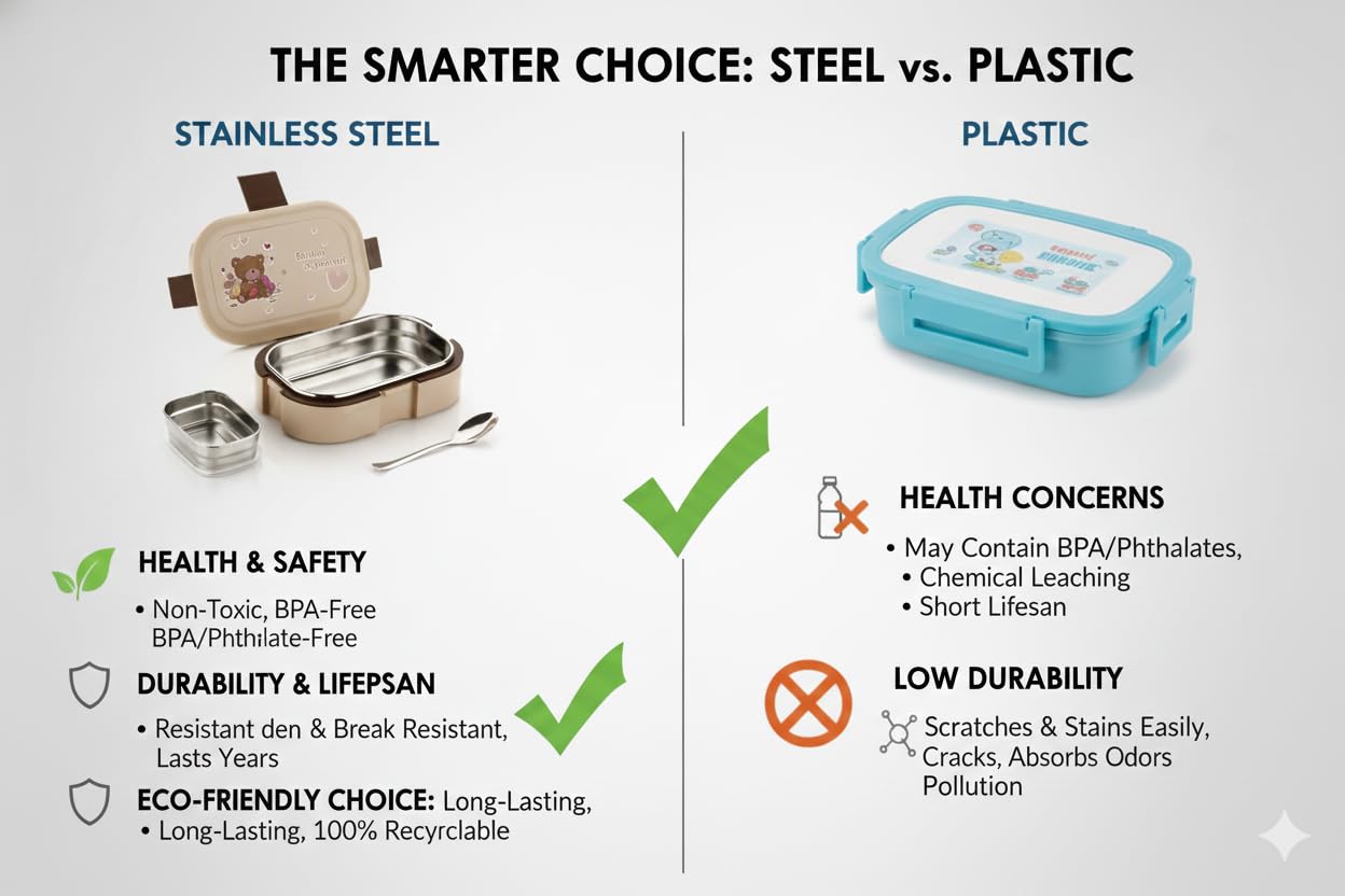 Scooby Lunchbox with Stainless Steel Inner | Insulated Lunch Box with Spoon & Extra Container