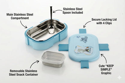 Scooby Lunchbox with Stainless Steel Inner | Insulated Lunch Box with Spoon & Extra Container