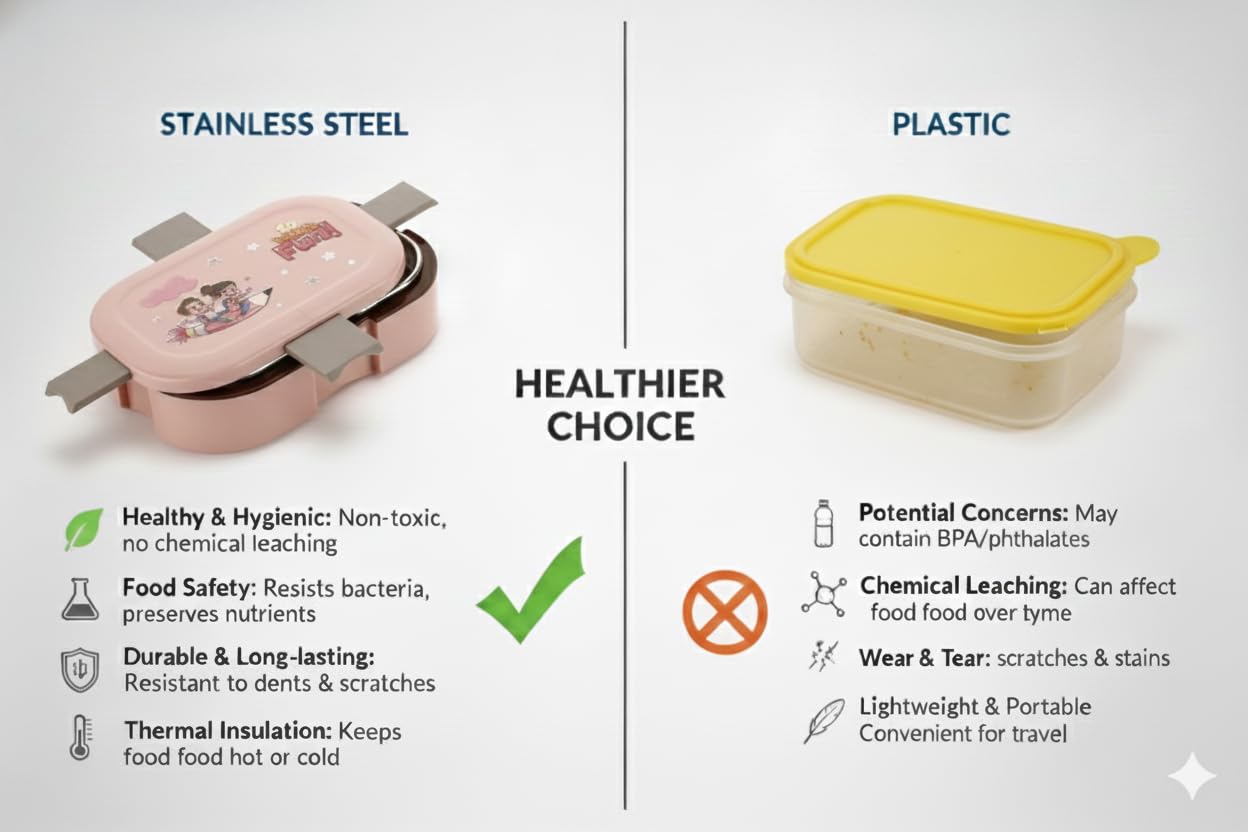 Scooby Twin Lunchbox with Stainless Steel Inner | 2 Compartment Insulated School Lunch Box