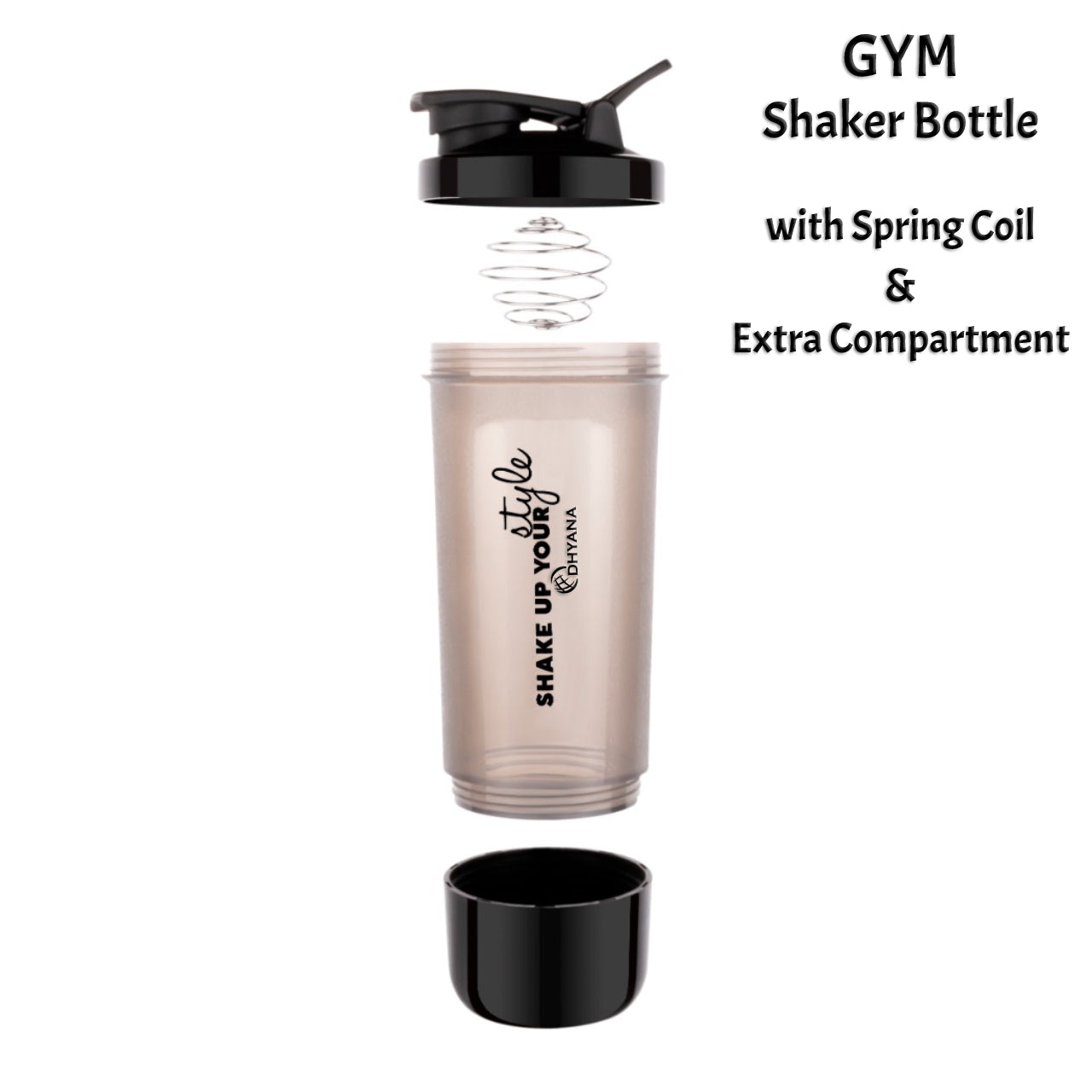 Buy 1 Get 1 Free Protein Shaker & Water Bottle for gym or Cycling with Extra Compartment For Men and Women 600 ml