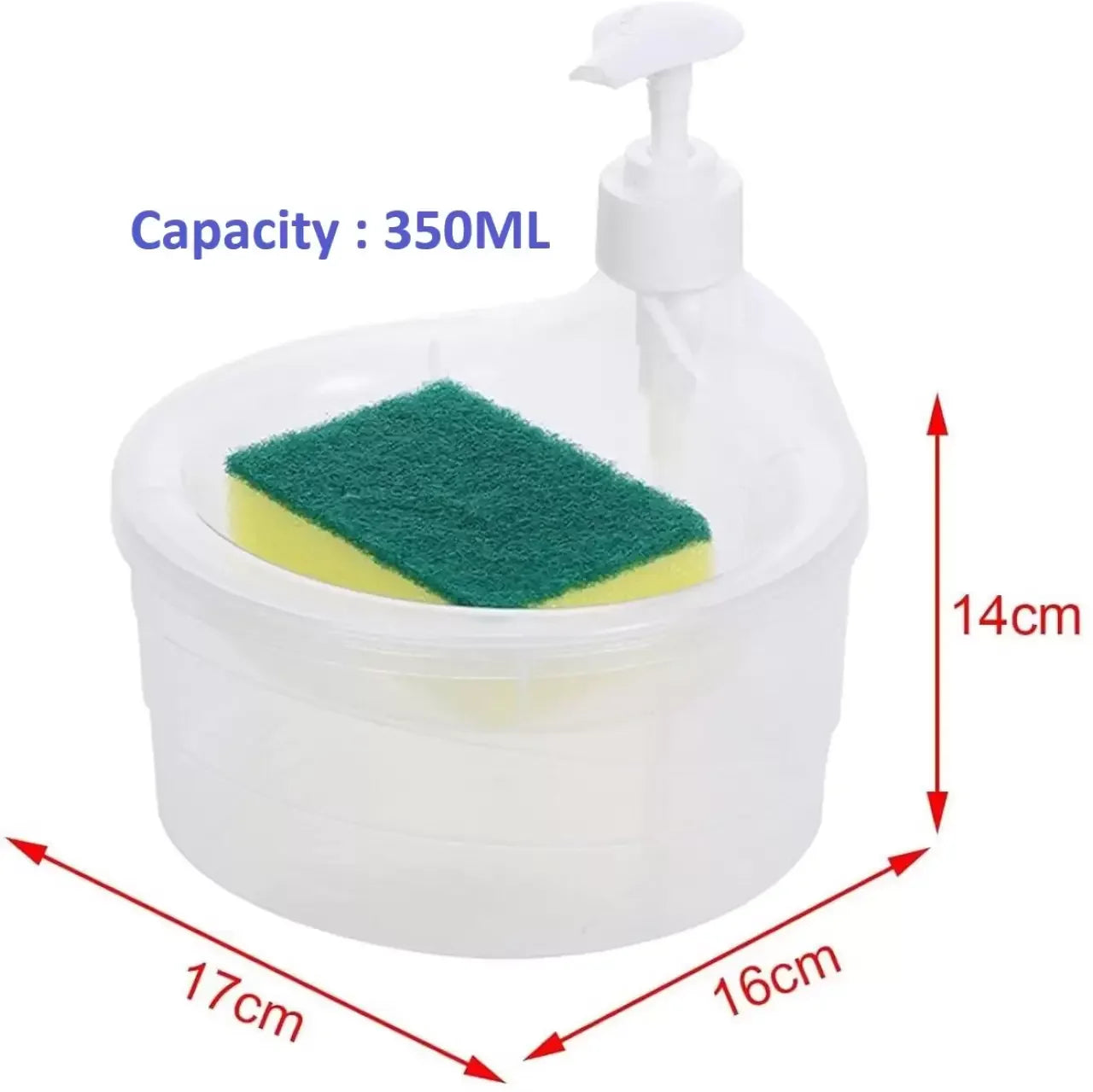 Buy 1 Get 1 Offer 2in1 Plastic Liquid Soap Dispenser with Soap Holder for Kitchen & Sink, 350 ml Liquid, Soap / Gel Dispenser