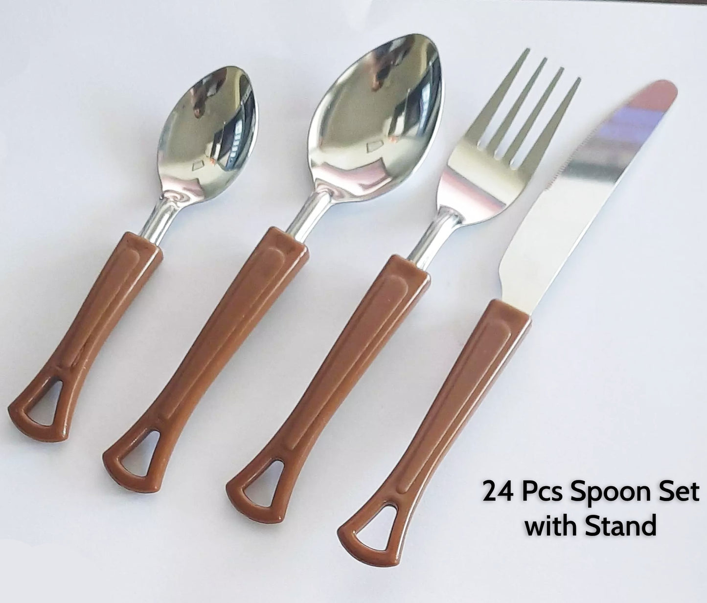 Swastik Pro Cutlery Set for Dining Table 24 Pcs Spoon Set With Stand