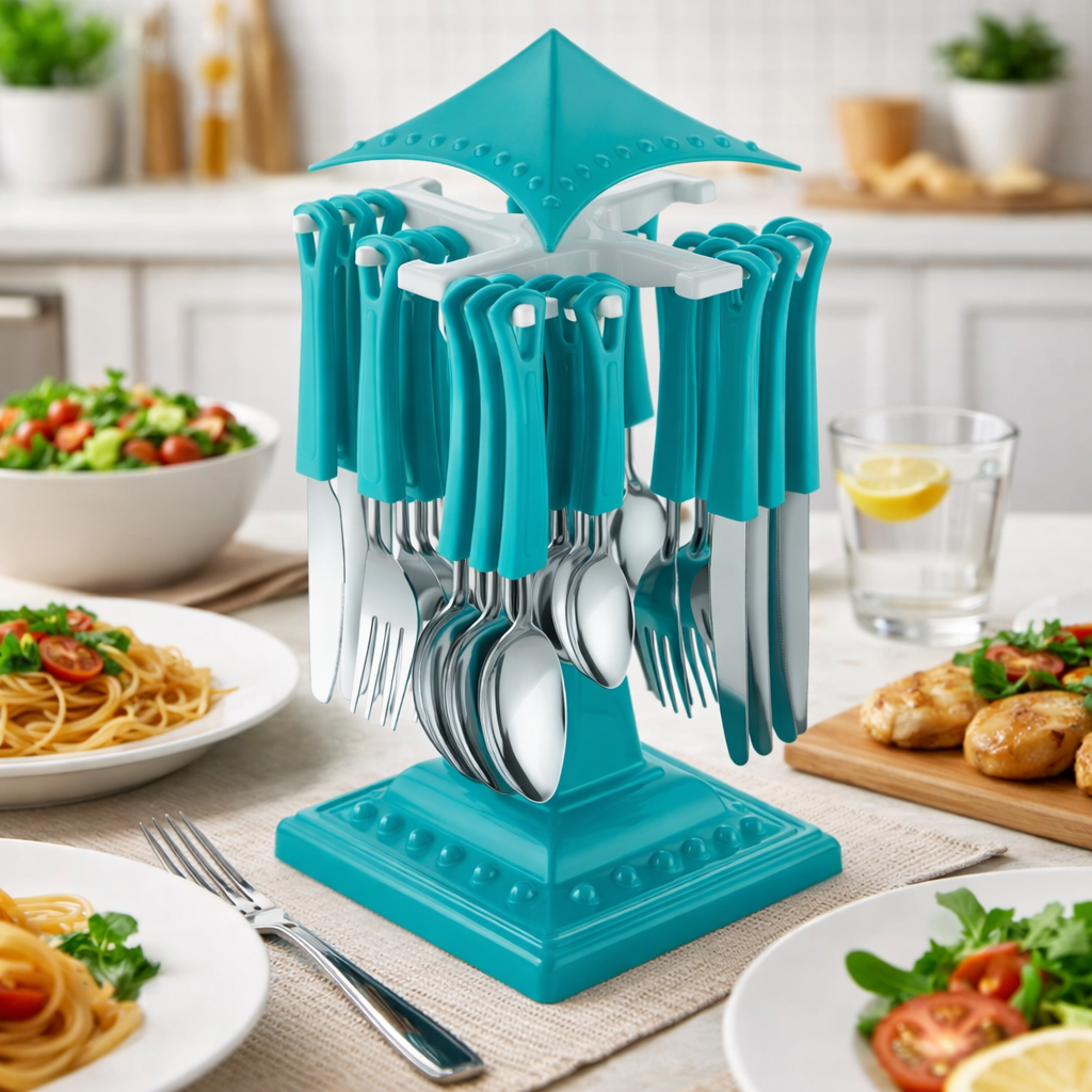 Swastik Pro Cutlery Set for Dining Table 24 Pcs Spoon Set With Stand