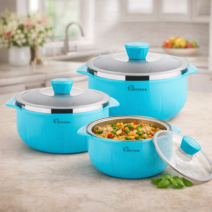 Signature Serving Bowl Microwave Safe Bowl Pack of 3, 1000ml, 1400ml, 2200ml