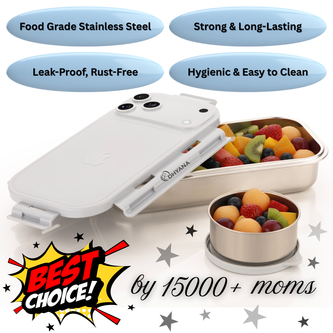 iBite 17 Pro Max Lunchbox | Premium Stainless Steel Lunch Box Tiffin for School & Office