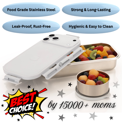 iBite 17 Pro Max Lunchbox | Premium Stainless Steel Lunch Box Tiffin for School & Office