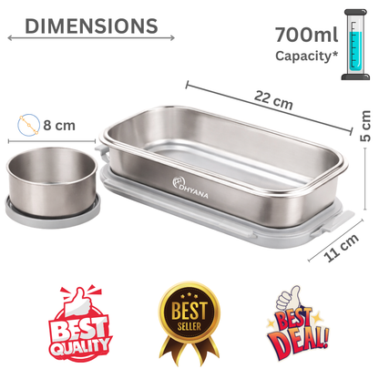 iBite 17 Pro Max Lunchbox | Premium Stainless Steel Lunch Box Tiffin for School & Office