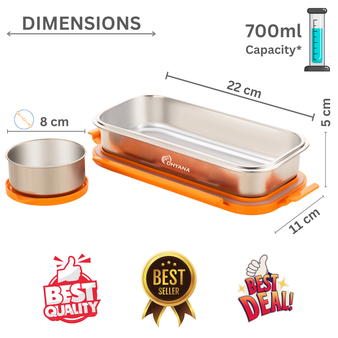 iBite 17 Pro Max Lunchbox | Premium Stainless Steel Lunch Box Tiffin for School & Office
