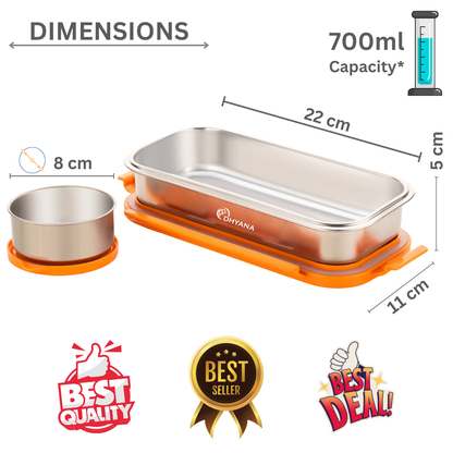 iBite 17 Pro Max Lunchbox | Premium Stainless Steel Lunch Box Tiffin for School & Office