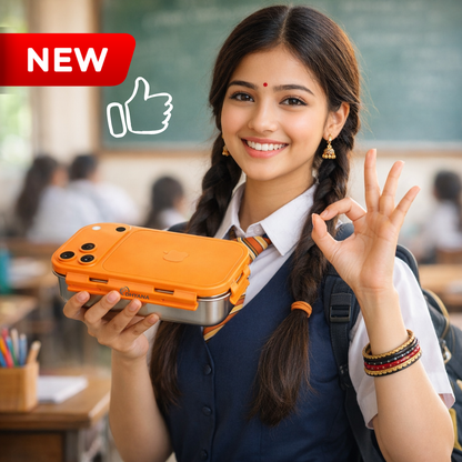 iBite 17 Pro Max Lunchbox | Premium Stainless Steel Lunch Box Tiffin for School & Office