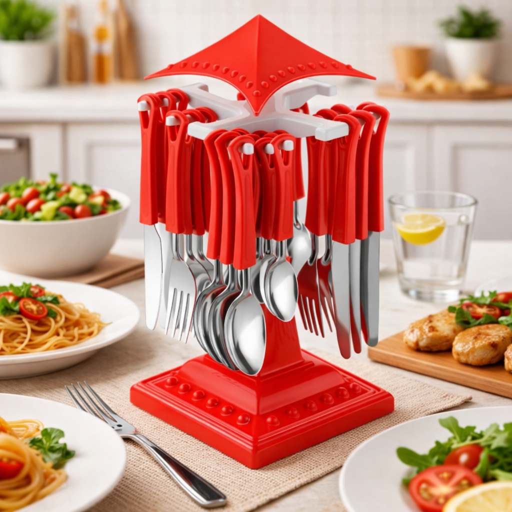 Swastik Pro Cutlery Set for Dining Table 24 Pcs Spoon Set With Stand